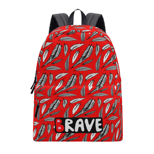 Free Feathers on Red All-Over Print Backpack - Available in 3 Sizes