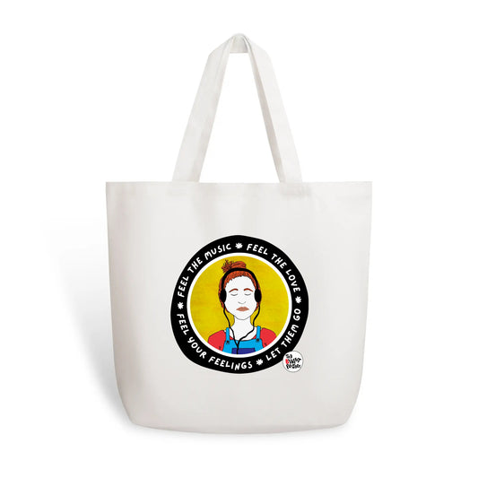 Feel Your Fellings & The Music - 100% Cotton Tote Bag (Single-sided Print)