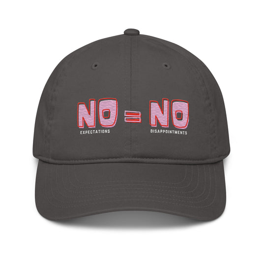 No Expectations No Disappointments Organic Embroidered Cap - Charcoal