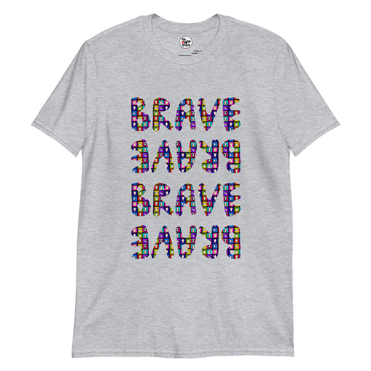 Front of Brave People X 4  Graphic Tee in Grey for women and men by The Bravest Project