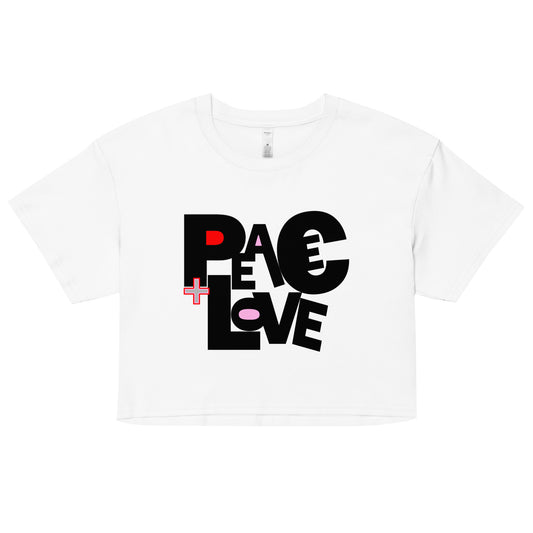 Peace + Love Women’s crop top - White