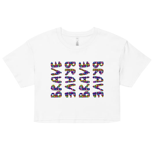 Front of brave People x 4 Graphic Tee Crop Top by The Bravest Project TheBP